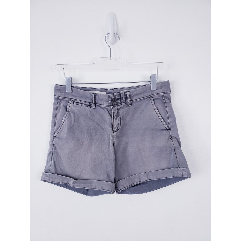 Anthropologie Pilcro Hyphen Chino Shorts Grey  Cuffed Stretch Womens Size 26